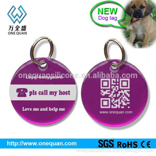 aluminum pet tag with clear epoxy for dogs cats